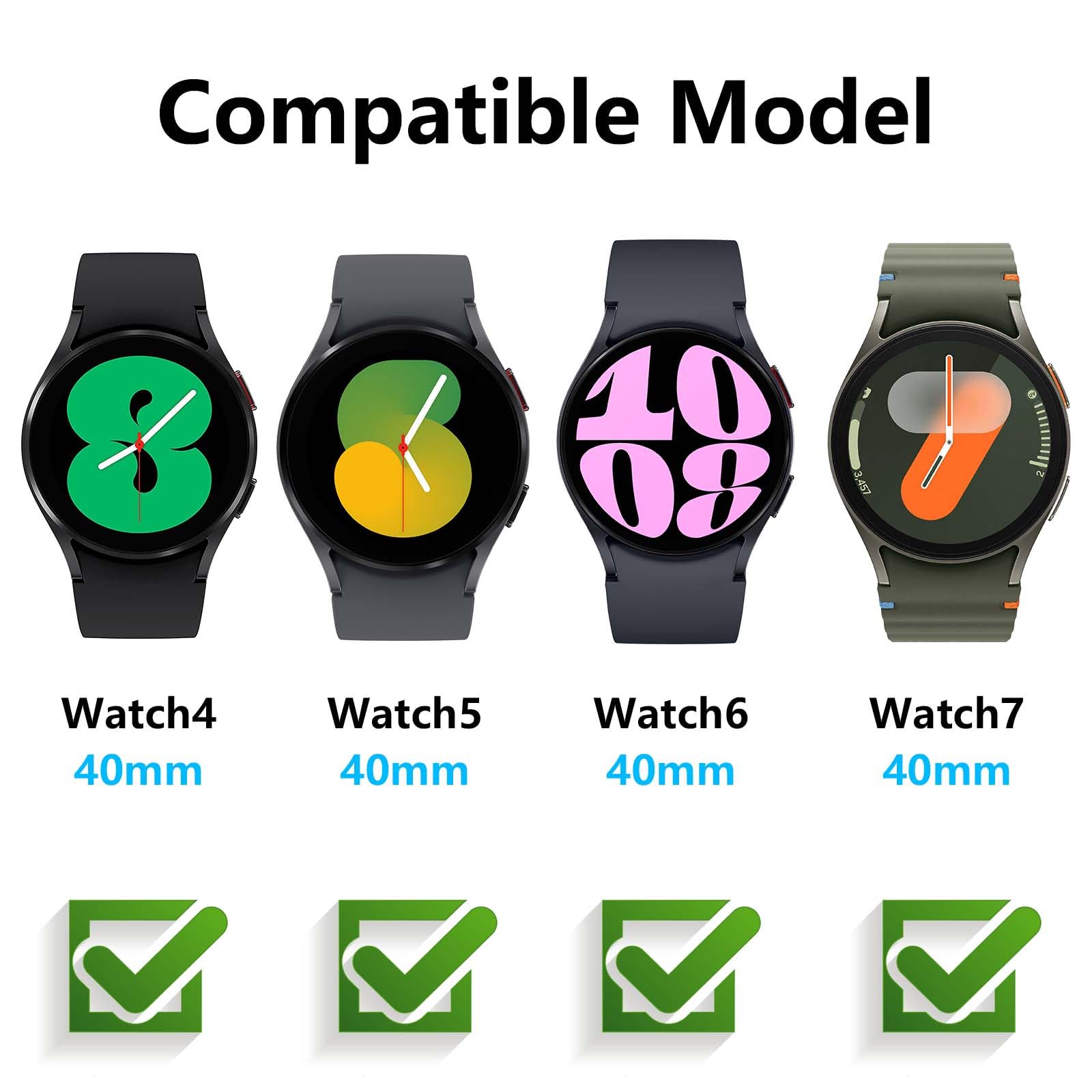 Bigqin 6 Pezzi Pellicola Protettiva Compatibile per Samsung Galaxy Watch 4/5/6/7 40mm e compatibile per Samsung Watch 6 classico 47mm,Protezione Schermo in HD Vetro Temperato Antigraffio