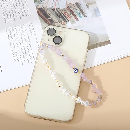 Miniatura 4 de Correa con dije para teléfono contra el mal de ojo, correa para teléfono celular, con cuentas para teléfono, correa de cristal para teléfono contra