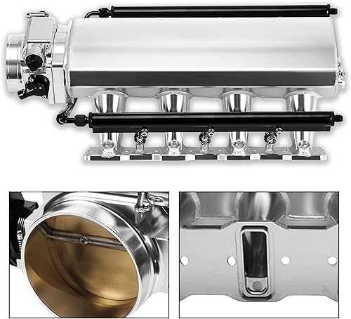 Vista 6 de Colector de admisión de 92MM con rieles de combustible y cuerpo del acelerador TPS IAC Compatible con Chevrolet GMC Pontiac para LS LS1 LS2 LS6 5.3L