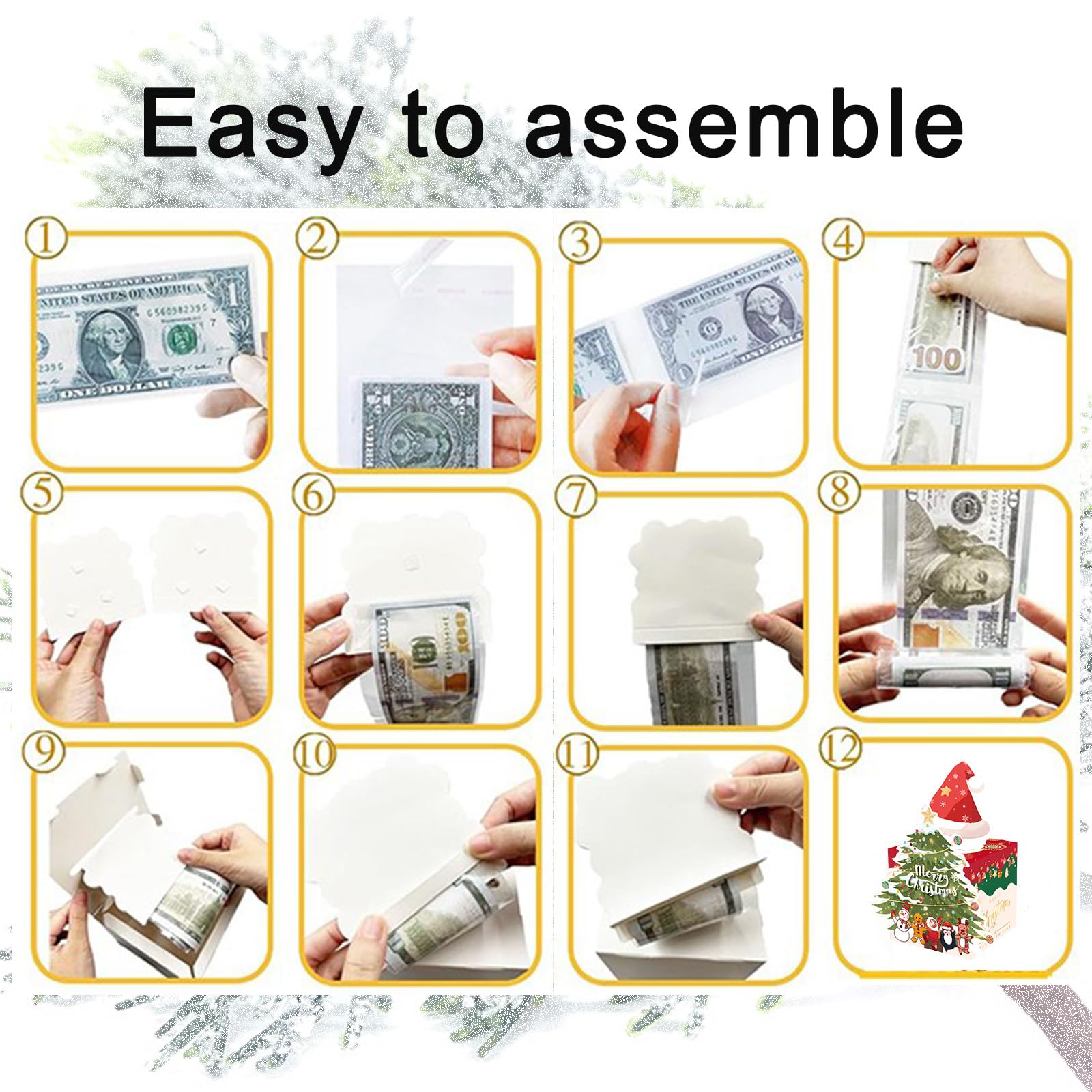 Merry Christmas Pull Surprise Money Gift Box for Kids/Adult Presents - Funny Pull Cash from Money Case Novelty Festival Cash Drawer - Image 3