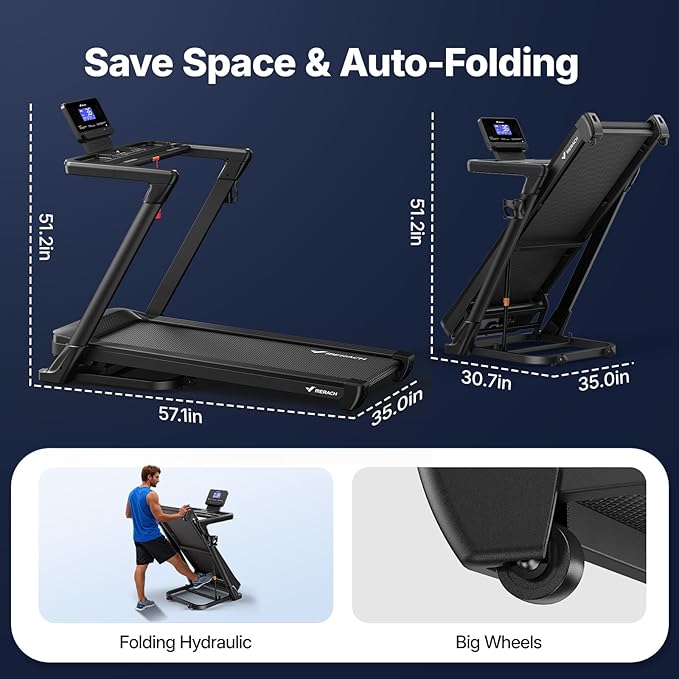 Caminadora Eléctrica Plegable con Inclinación Automática 18% y Monitor de Ritmo Cardíaco Negra miniatura 7