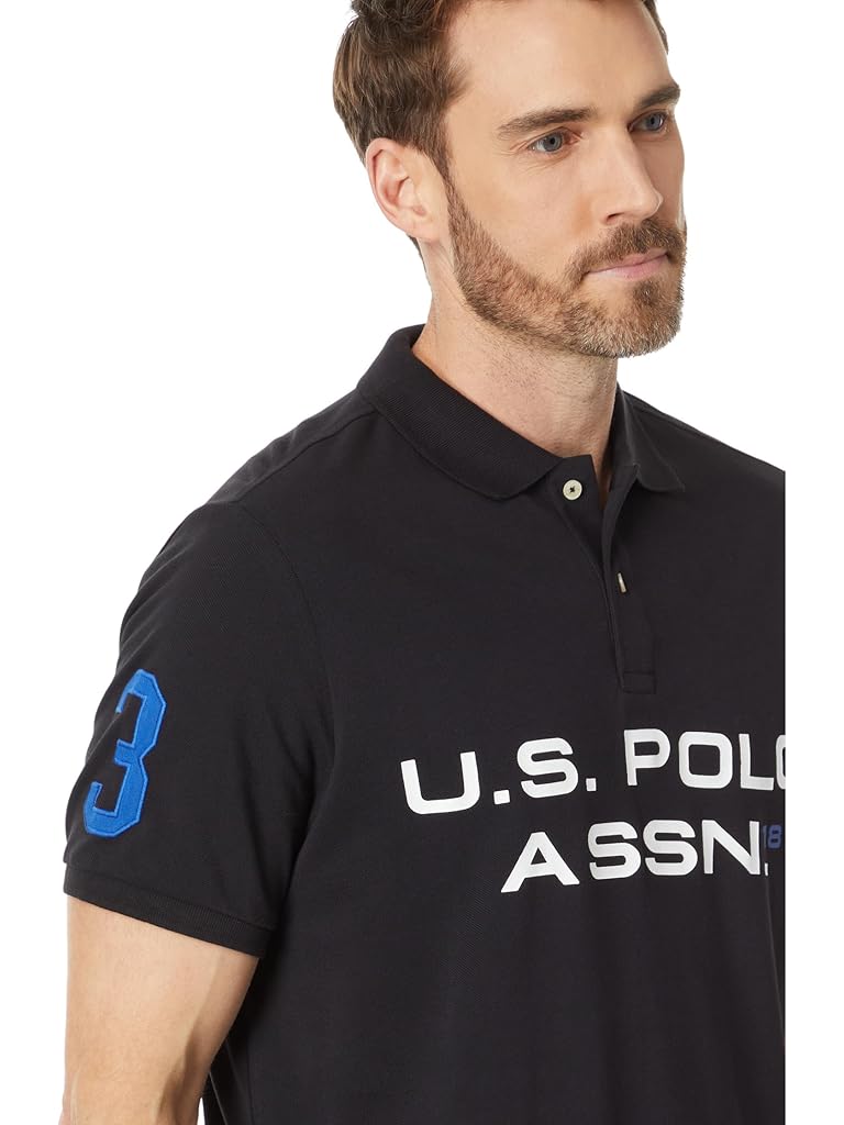 U.S. POLO ASSN. Short Sleeve Printed Chest Pique Polo Shirt