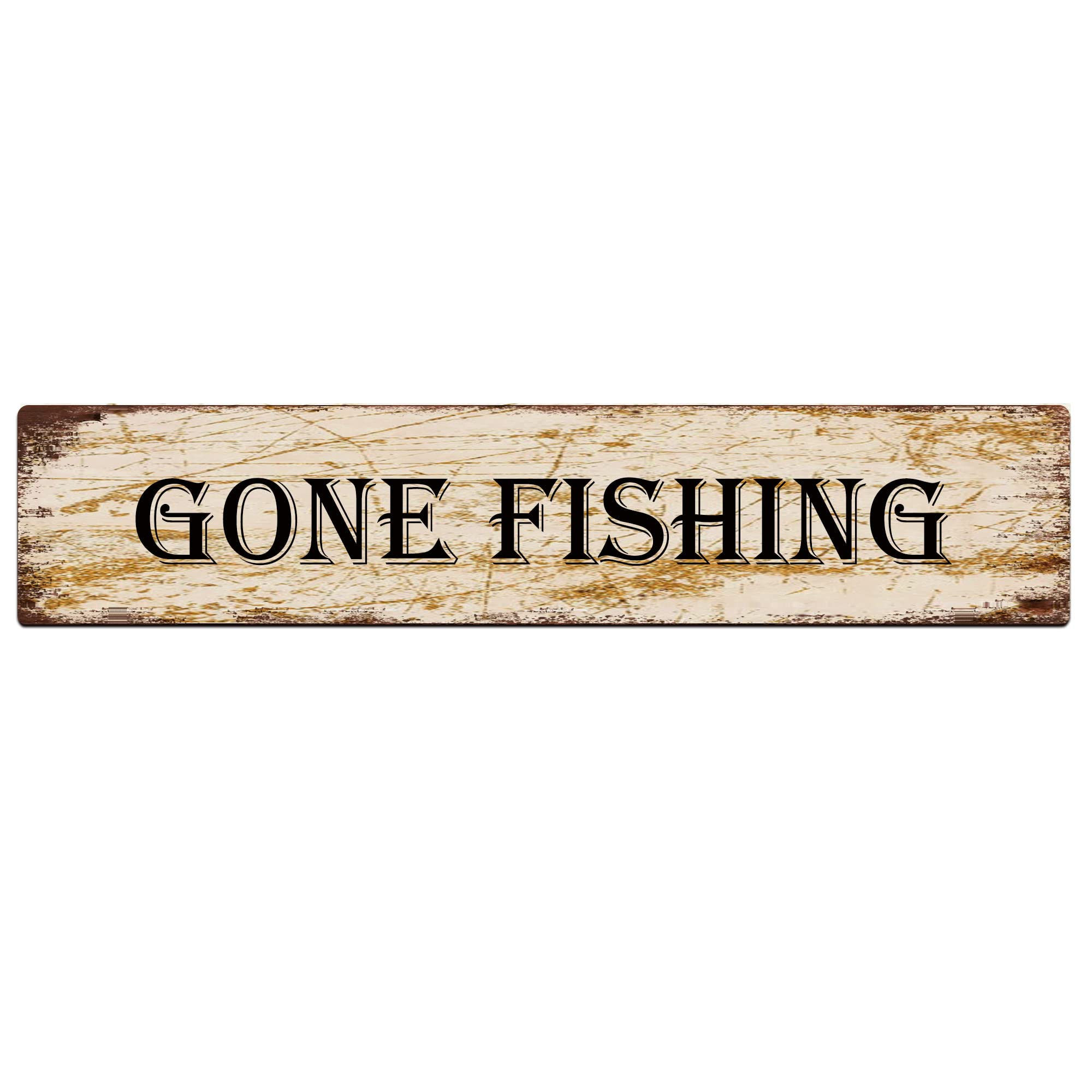 Gone Fishing Retro Tin Signs Aluminum Metal Sign for Kitchen Home Garden Wall Bar Cafe Decor 4x16 Inch