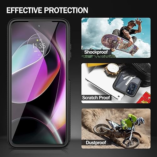 Miniatura 6 de wahhle Funda para Moto G 5G 2022, protector de pantalla integrado, cuerpo completo, a prueba de golpes, ajuste delgado, funda protectora para