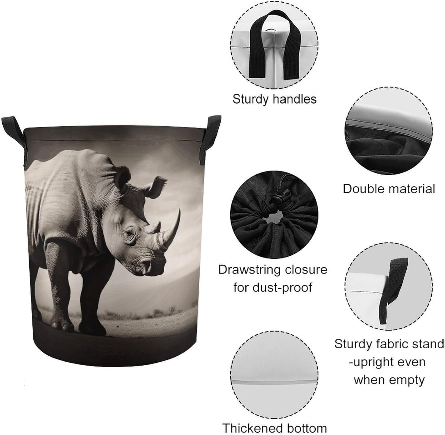 South Africa Animal Laundry Basket Collapsible Clothes Hamper with Reinforced Handles Large Capacity Waterproof Laundry Bag Freestanding Laundry Hamper for Bedroom Bathroom
