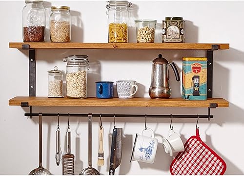 Miniatura 3 de Drsyffsup Estante de pared para utensilios de cocina, 23.6 in31.5 in35.4 in39.4 in47.2 in, estantes organizadores para ollas, especias, platillo,