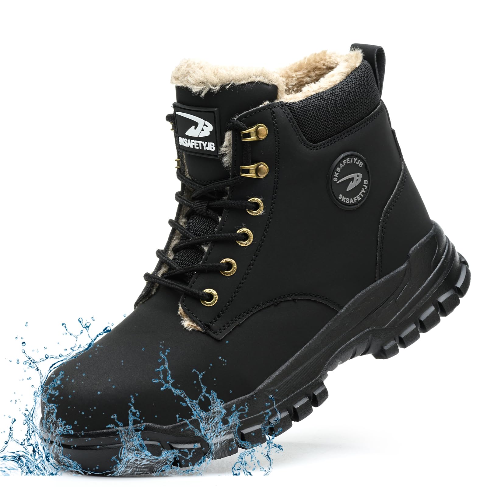 Zimowe buty ochronne męskie wodoodporne stalowe noski buty sportowe damskie buty robocze ciepłe futrzane buty ochronne z podszewką