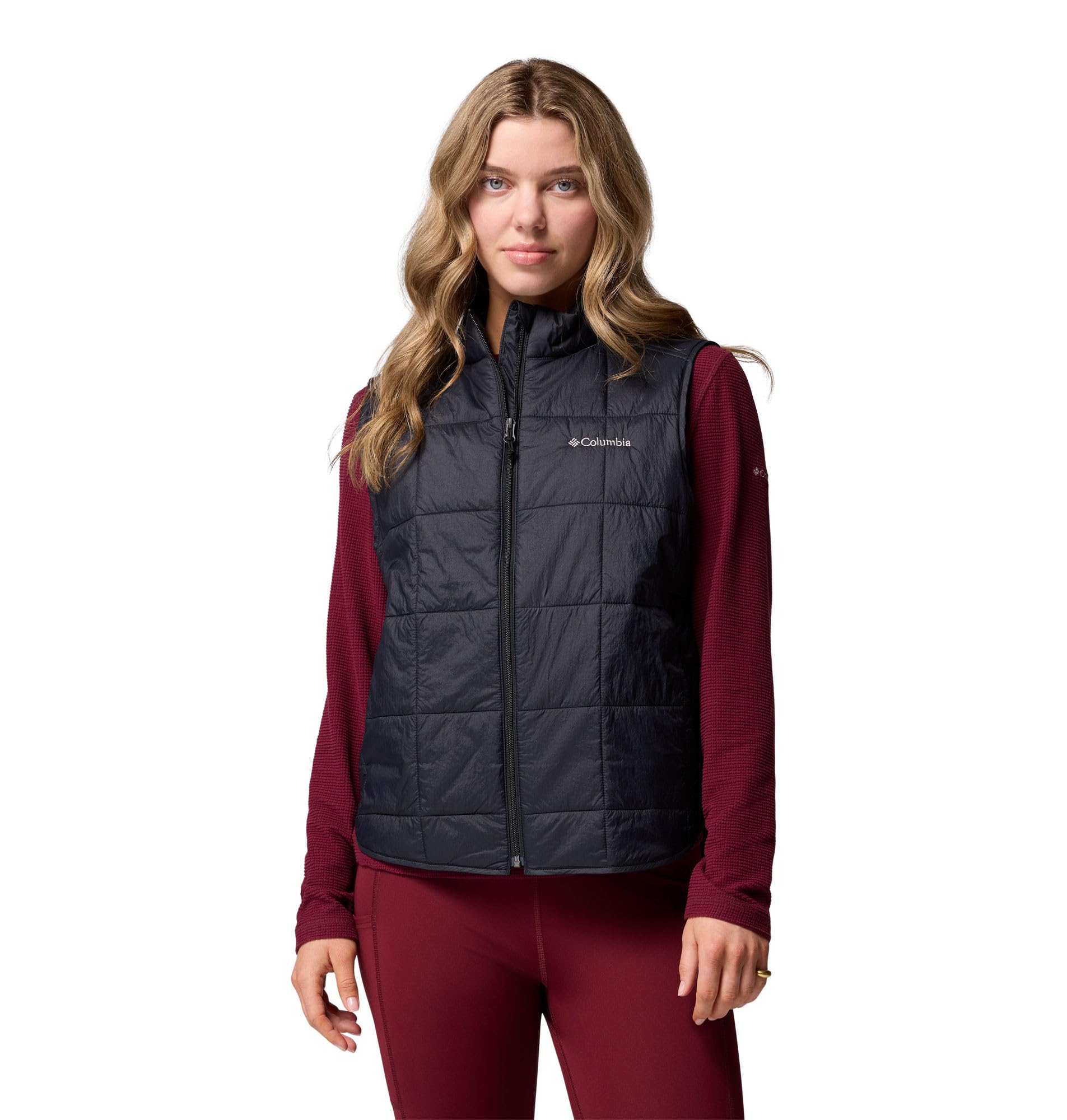 Columbia Damska kamizelka pikowana Sienna Hill polar, czarna, XL