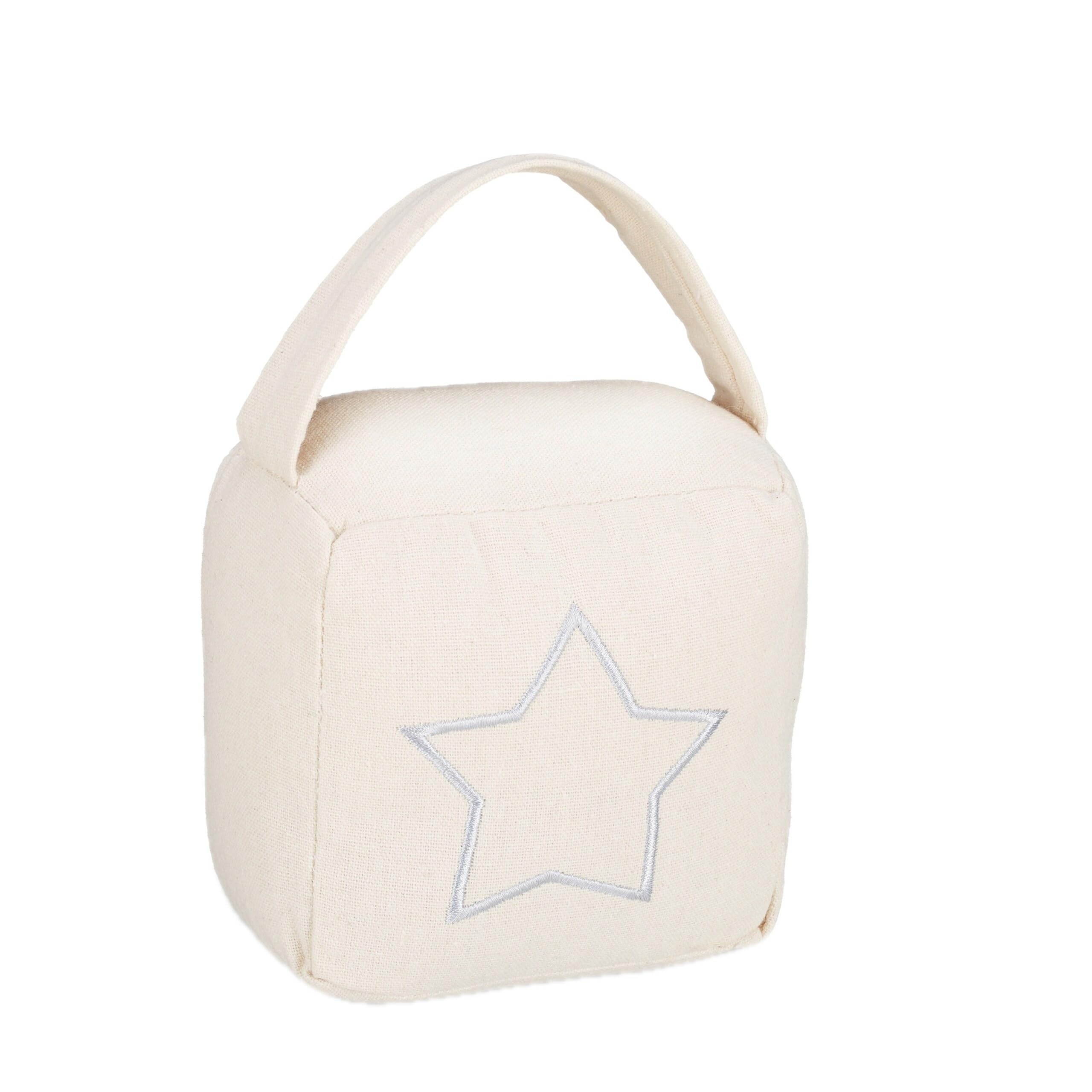 10x Fermaporta a Sacco, Blocca Porte e Finestre, Tessuto, Manico e Stella Decorativa, 18,5x14x10 cm, Beige