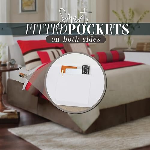 Miniatura 6 de Elegant Comfort Colección de edredón de microgamuza Cirena de 12 piezas con juego de sábanas de 6 piezas bolsillos inteligentes y almohadas