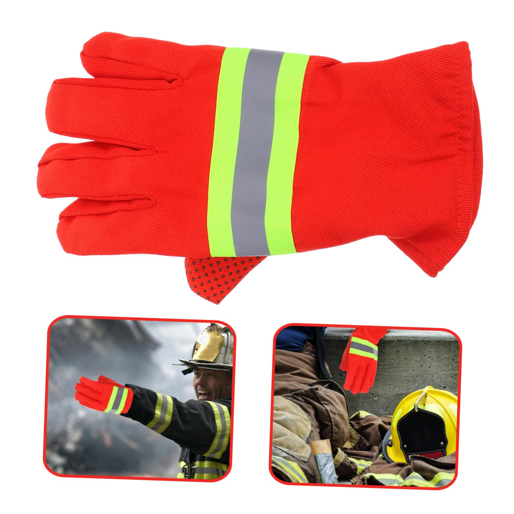 KOMBIUDA 2 Paia Guanti da Anticalore Guanti Ignifughi Isolanti per Vigili del Resistenza al Calore Elevata Design Ergonomico e Fodera Morbida per Lavori e Outdoor