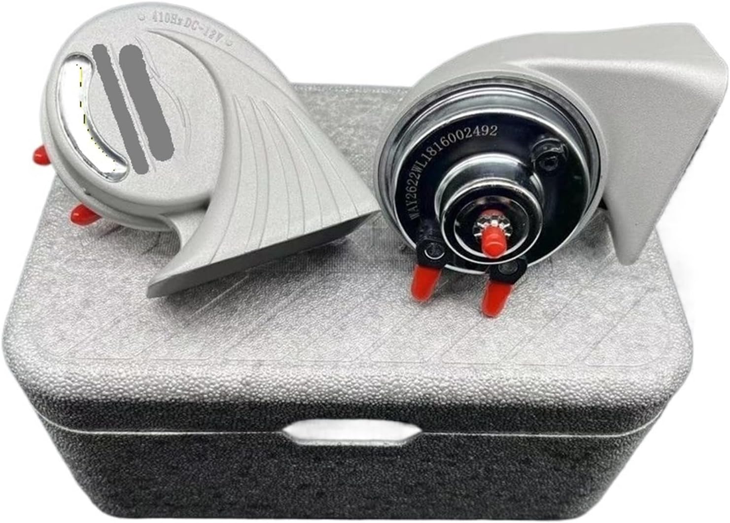 New 12V Snail Horn Super Sound Waterproof for Car SUV Truck(12V pair-silver)