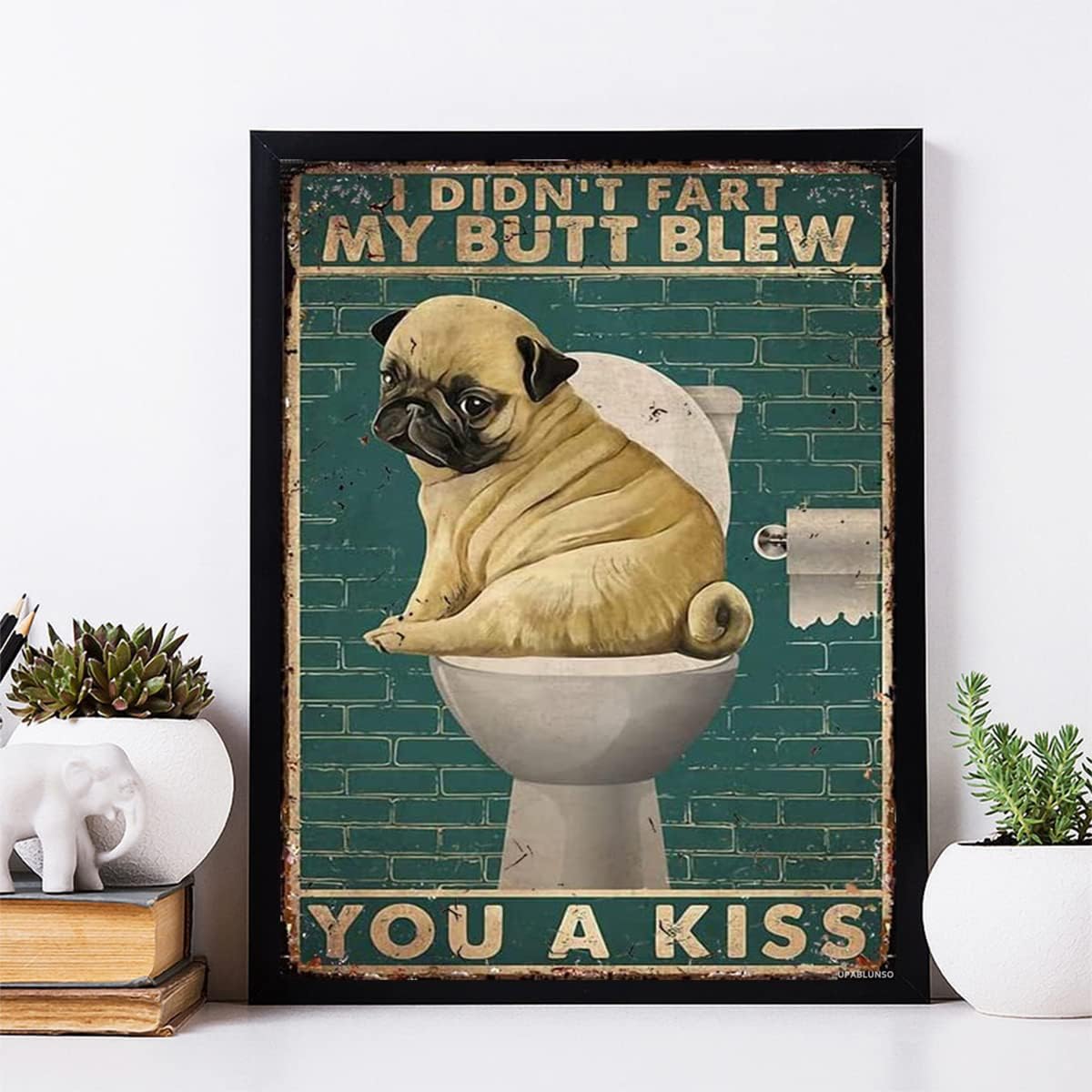 UPABLUNSO Fat Cute Pug Diamond Painting Kits Vintage Relaxing Time Art Full Drill Dots Cross Stitch Kits Funny Room Decor and Gifts 12 x 16 Inch
