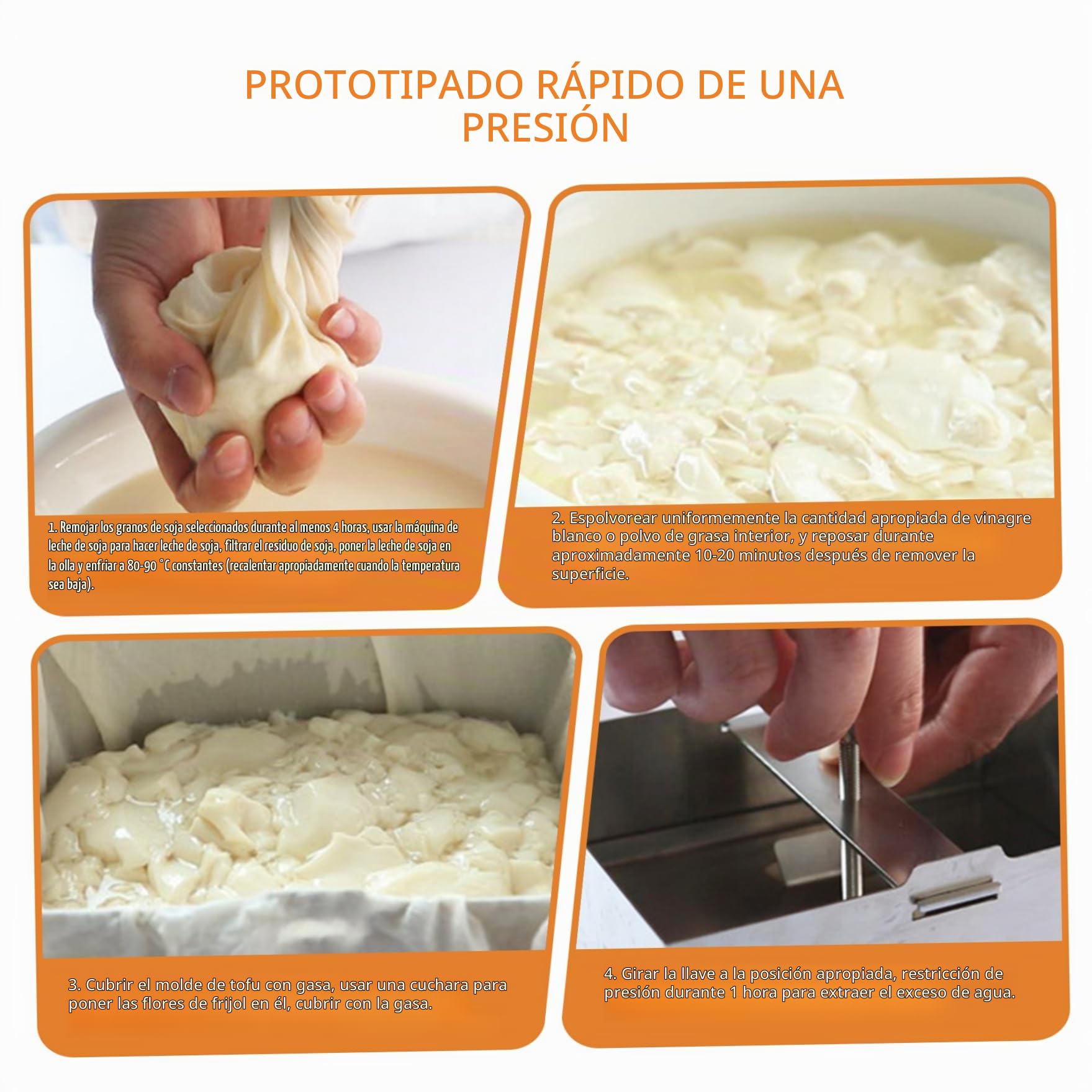 Press de tofu, prensas de tofu de acero inoxidable, fabricante de paneer ajustable con orificio de drenaje y bandeja de goteo, 6.3x4.7x3.5 pulgadas de queso para hacer 1 kg