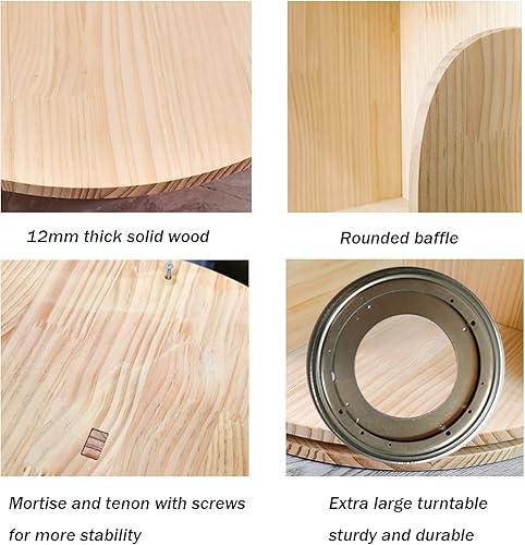 Miniatura 5 de Estantería giratoria, 360 exhibiciones de 5 niveles, estante de almacenamiento para niños y adultos, organizador estrecho de madera para dormitorio,