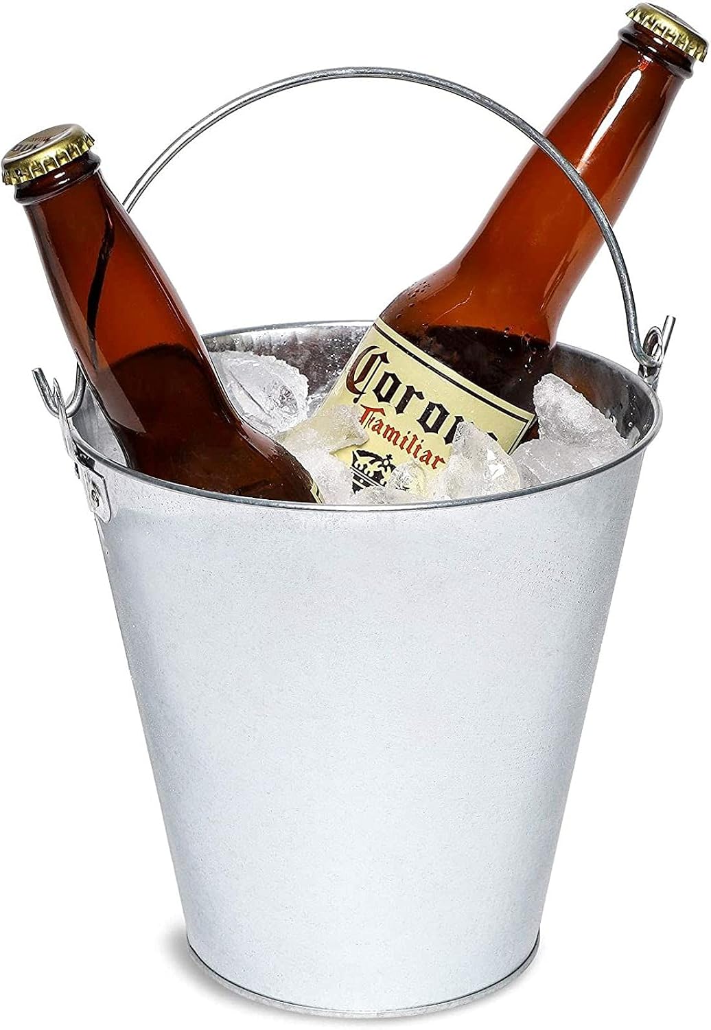 New Deal Juvale 3-Pack Galvanized Metal Ice Bucket Pails for Beer, Drinks, and Party Decorations, 7 Inches
