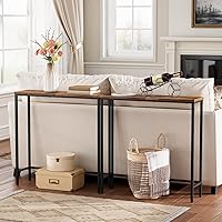Vista 5 de HOOBRO Mesa consola estrecha, mesa de entrada pequeña de 29.5 pulgadas, mesa de exhibición lateral de sofá delgada, para pasillo, dormitorio, sala