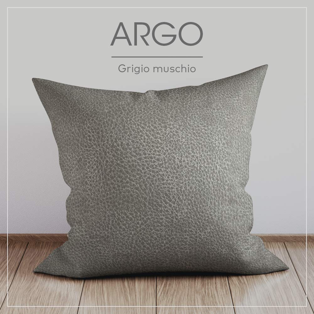 Deshome Argo Stoff Meterware aus weicher Mikrofaser wasserabweisend Höhe 140 cm Lederoptik für Polstermöbel Sofa Stuhl (Moosgrau, 10 Meter)