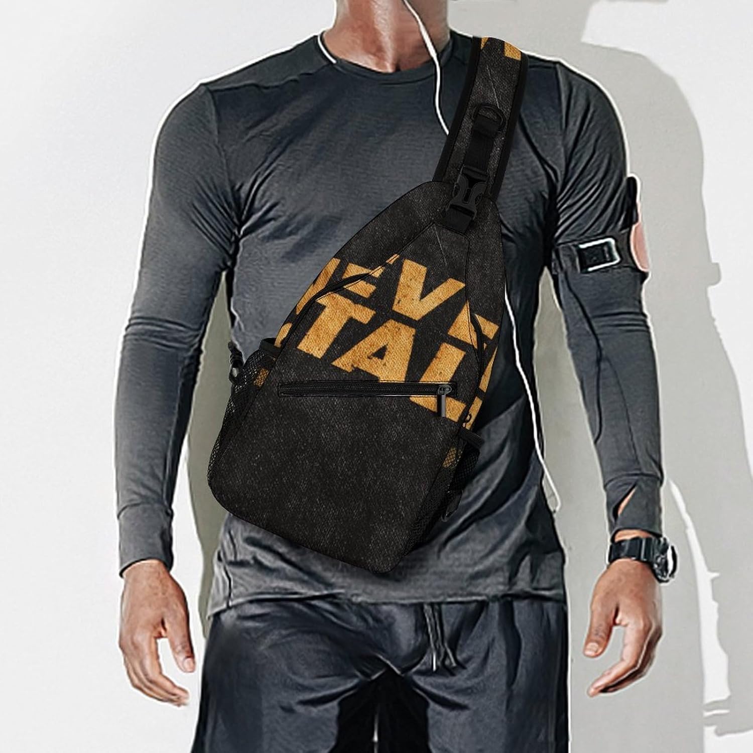 NEVER STALL Sling Crossbody Bag Lightweight Chest Shoulder Backpack for Outdoor Sports