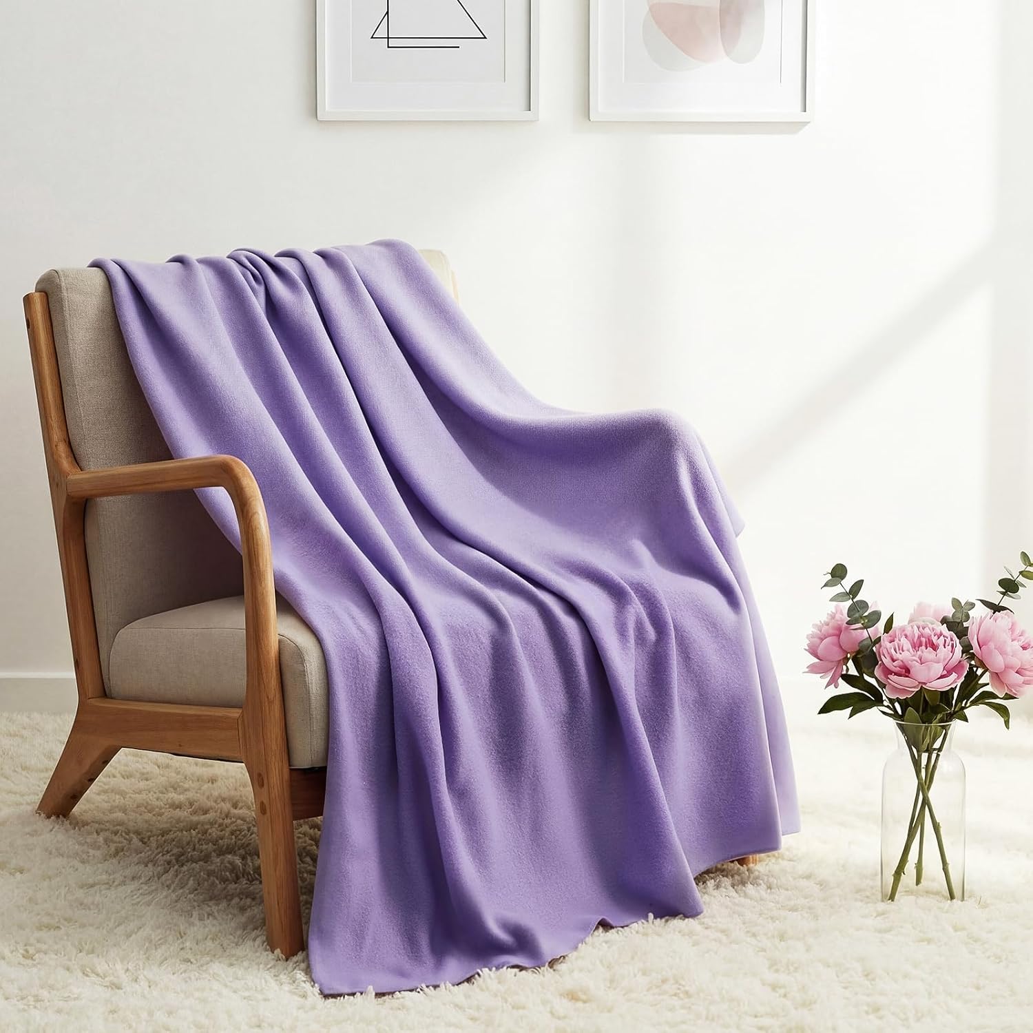 Kinlop Fleece Blanket Bulk 60 x 50 Inch Soft Lightweight Fleece Cozy Blanket Warm Throw Plush Pet Throw for Bed Couch Sofa Home Office Wedding Gifts Travel Camping(Lavender,40 Packs) - Image 7