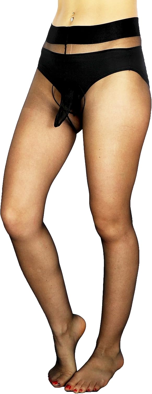 Mona's Choice Second Skin Ultra Sheer to Waist Glossy XL Pantyhose/Mens Pantyhose/Mens Trouser Tights
