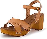 Cushionaire Women's Slate Faux Wood Platform Sandals - Memory Foam Insole, LiteSole Tech, Wide Widths, 2.5" Heel