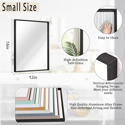 Miniatura 2 de AAZZKANG Espejos para pared, espejo rectangular con marco de metal, moderno espejo decorativo de tocador para entrada, dormitorio, sala de estar,