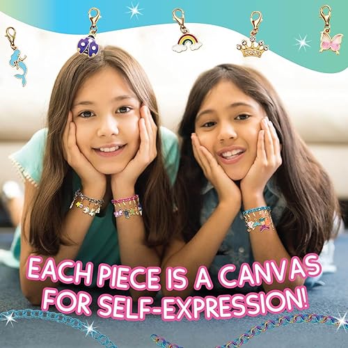 Miniatura 4 de CharmWow - Kit de fabricación de joyas de sirena y unicornio para niñas de 4 años en adelante, crea pulsera de unicornio para niñas de 4 a 6 años o