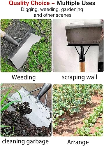 Miniatura 4 de Pala de limpieza multifuncional, pala cuadrada de jardín - Pala plana de acero al manganeso no incluye poste, herramienta de jardín resistente de 8