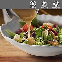 Vista 4 de amhomel Cuencos de porcelana, cuencos de cerámica poco profundos de 19 onzas para ensalada, pasta, sopa y fruta, aptos para microondas