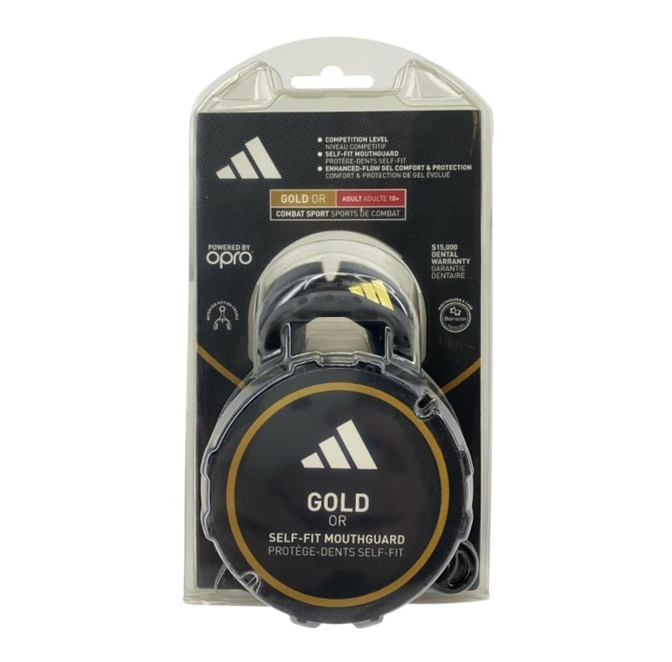 adidas Paradenti Paradenti Adulto Boxe Rugby Hockey MMA Arti Marziali OPRO Oro (Nero, Senior)