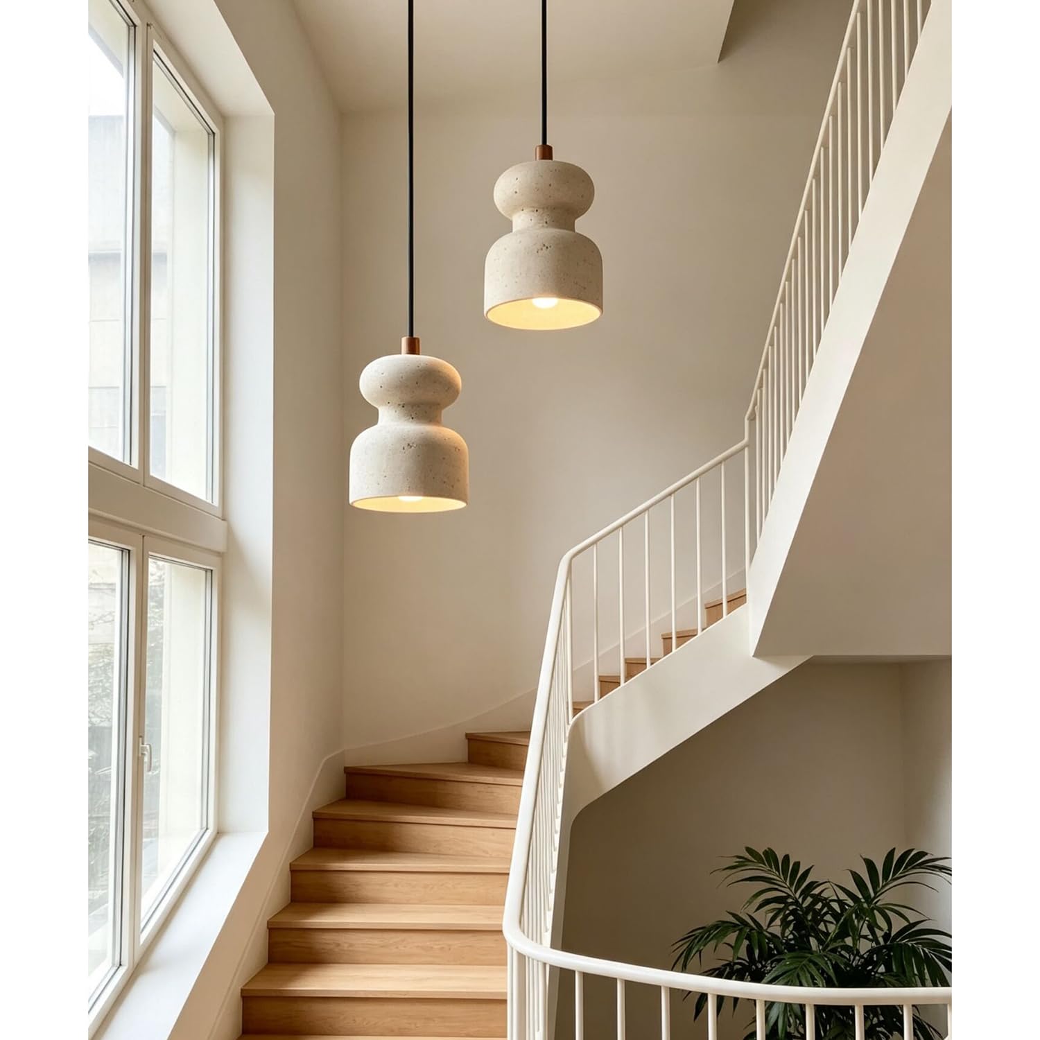 Lampada a sospensione in travertino Lampadario a soffitto a