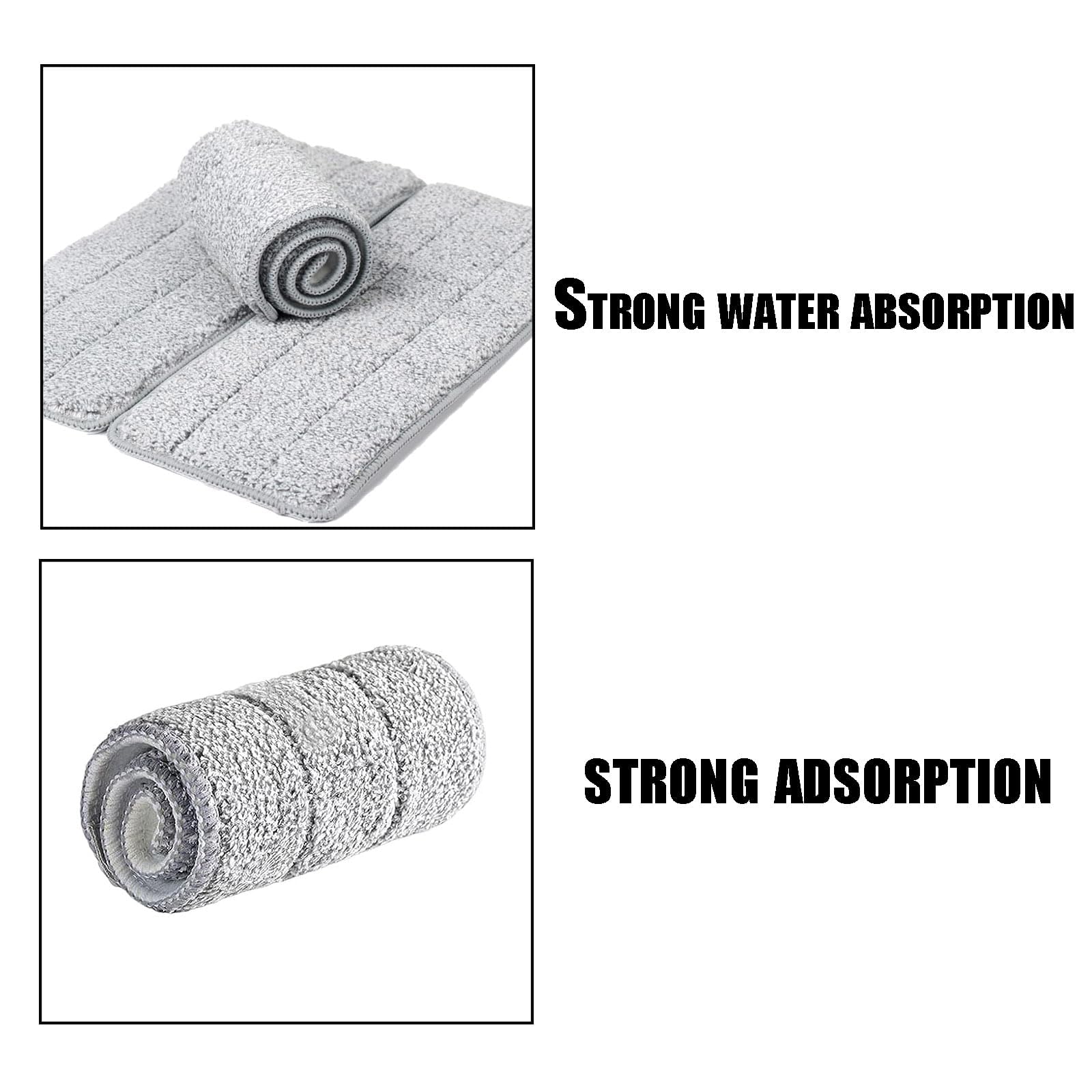 10 panni in microfibra, lavabili, a secco/bagnato, di ricambio per tutti i mocio spray, adatti per legno, marmo, piastrelle, laminato (grigio