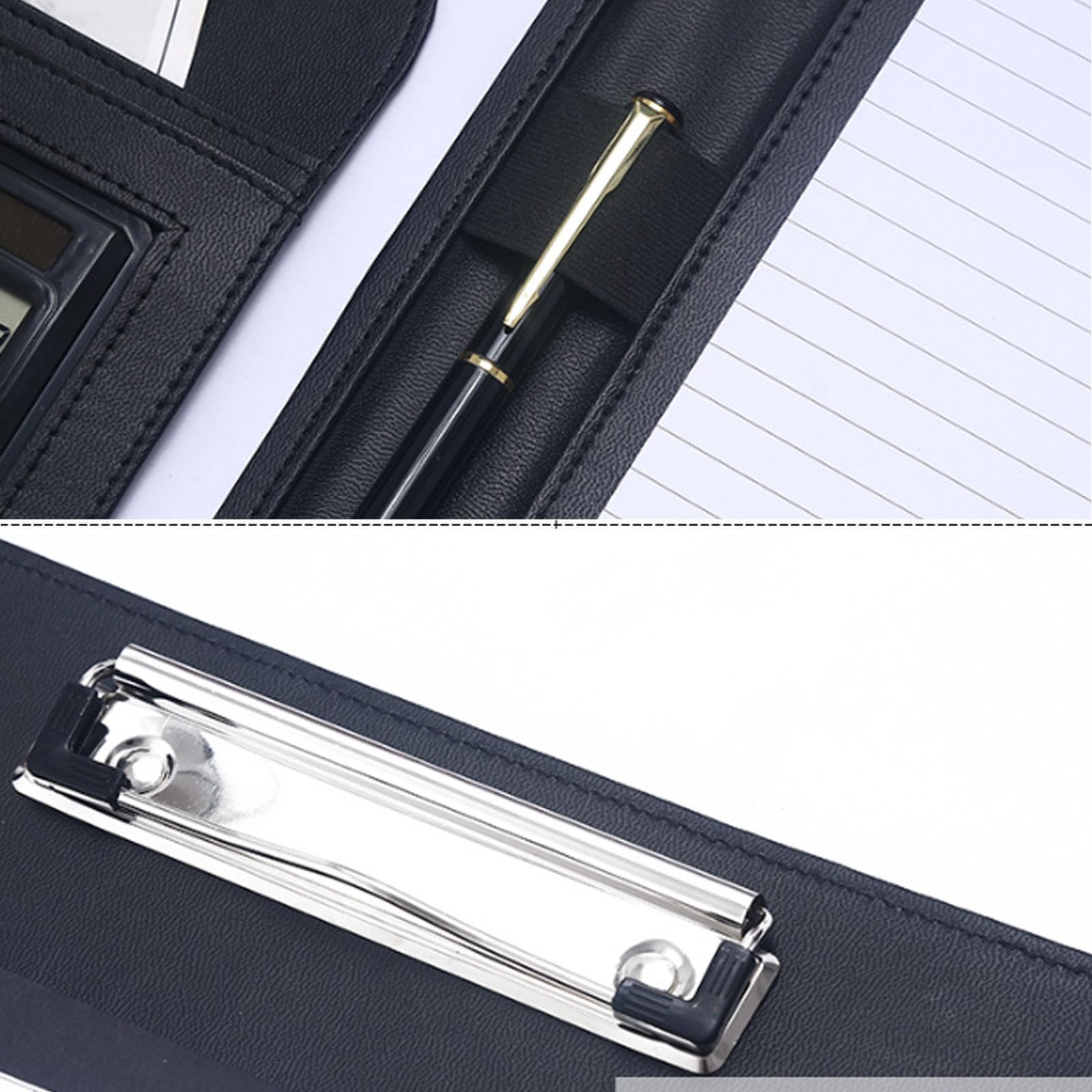 A4 Clipboard Folder Portfolio Folder Leather Conference Folder Document Folder Business Document Padfolio Office Work Portfolio Organiser Business Clipboard Folder for Business Organizer Interview - Image 4