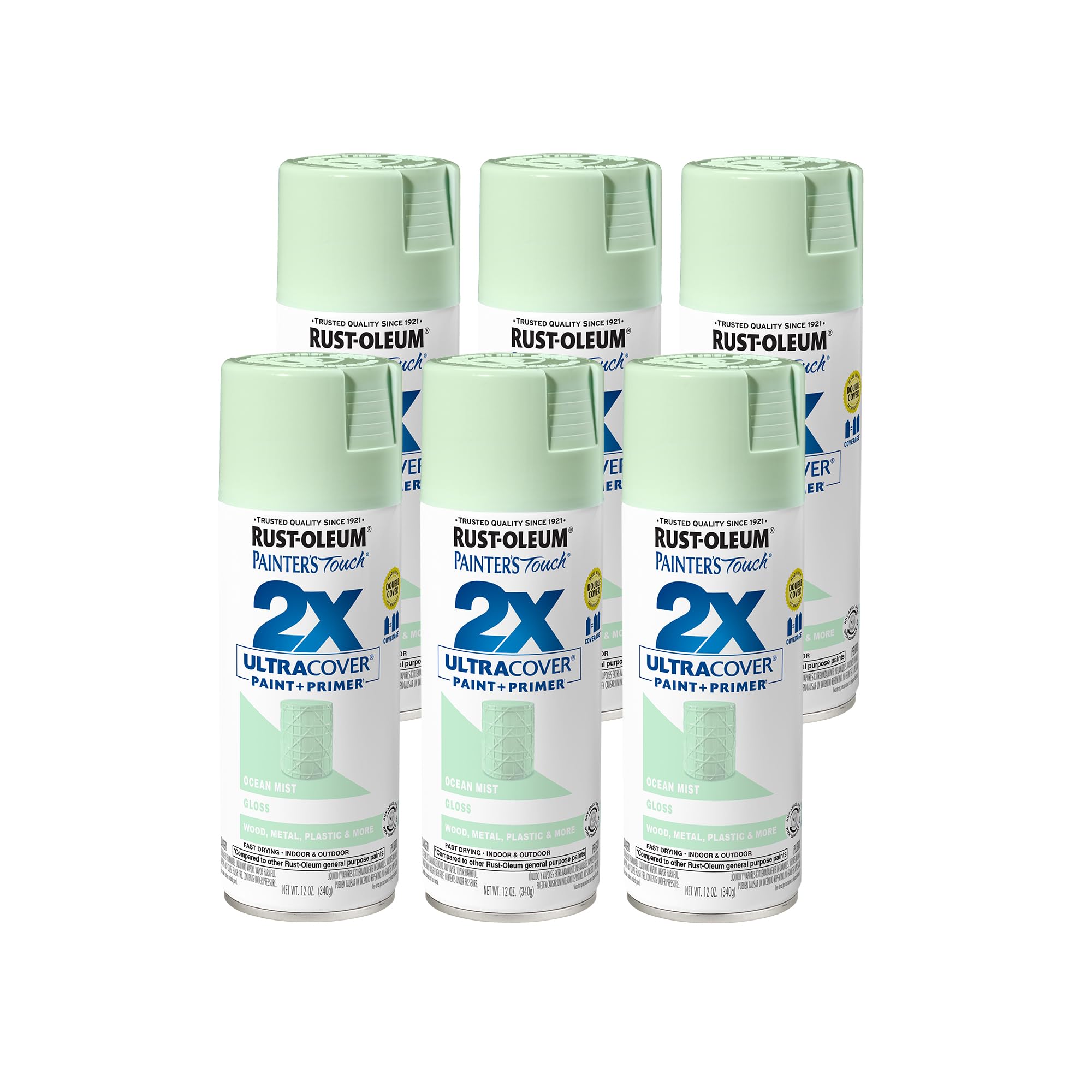 Rust-Oleum Painter's Touch 2X Ultra Cover Spray Paint, Gloss Ocean Mist