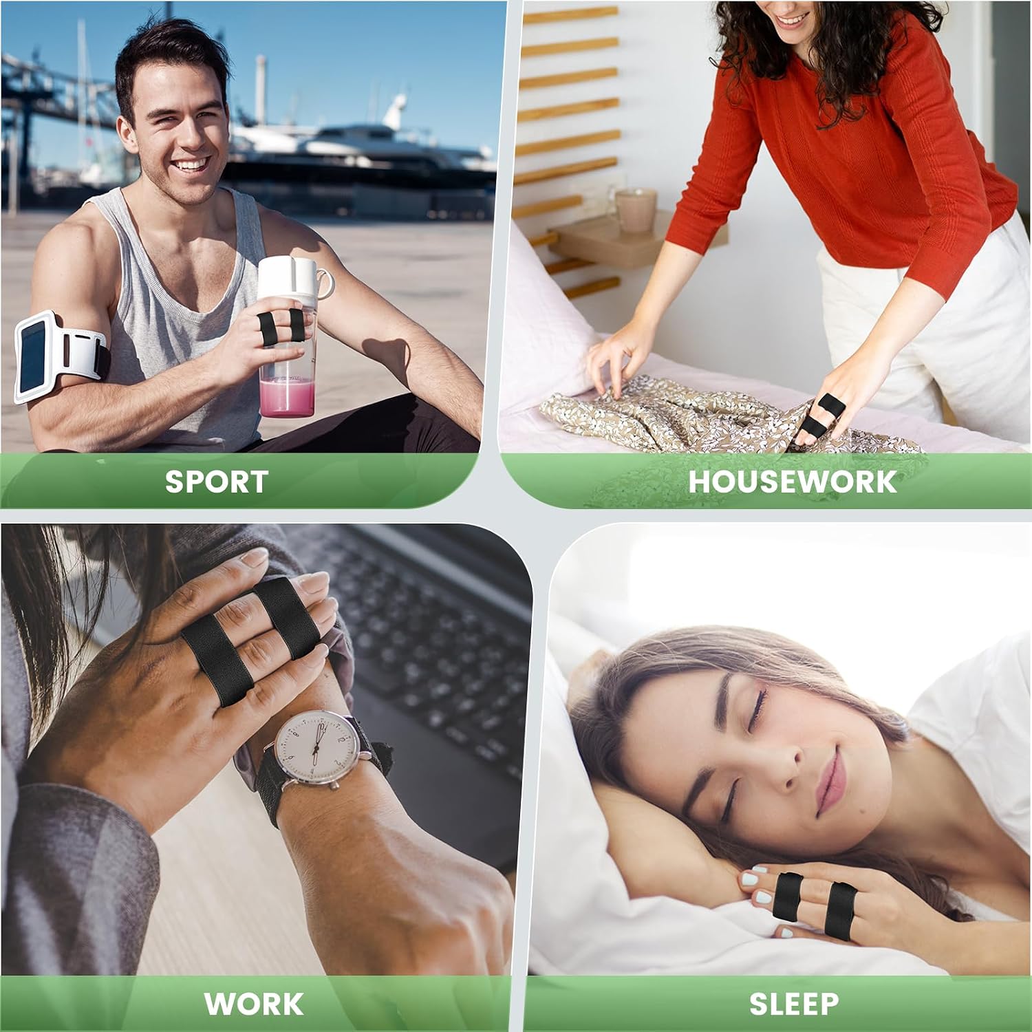 Buddy Tape Finger Straps, 10 Pack | Washable and Reusable, Soft and Lightweight