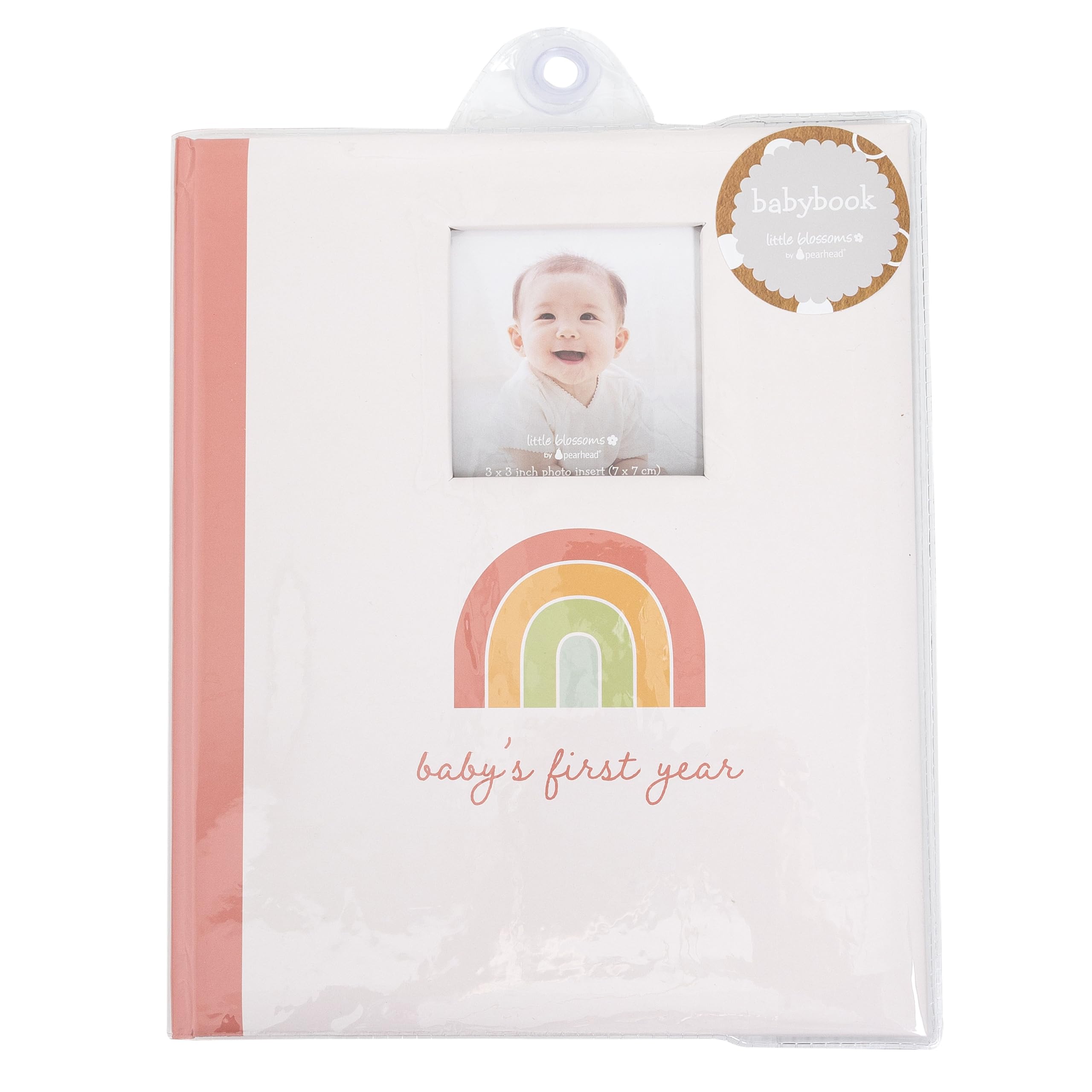 Rainbow First 5 Years Memory Book, libro dei ricordi per bambina, libro delle pietre miliari del bambino, diario per gravidanza, con tampone di inchiostro per impronte di mani o piedi
