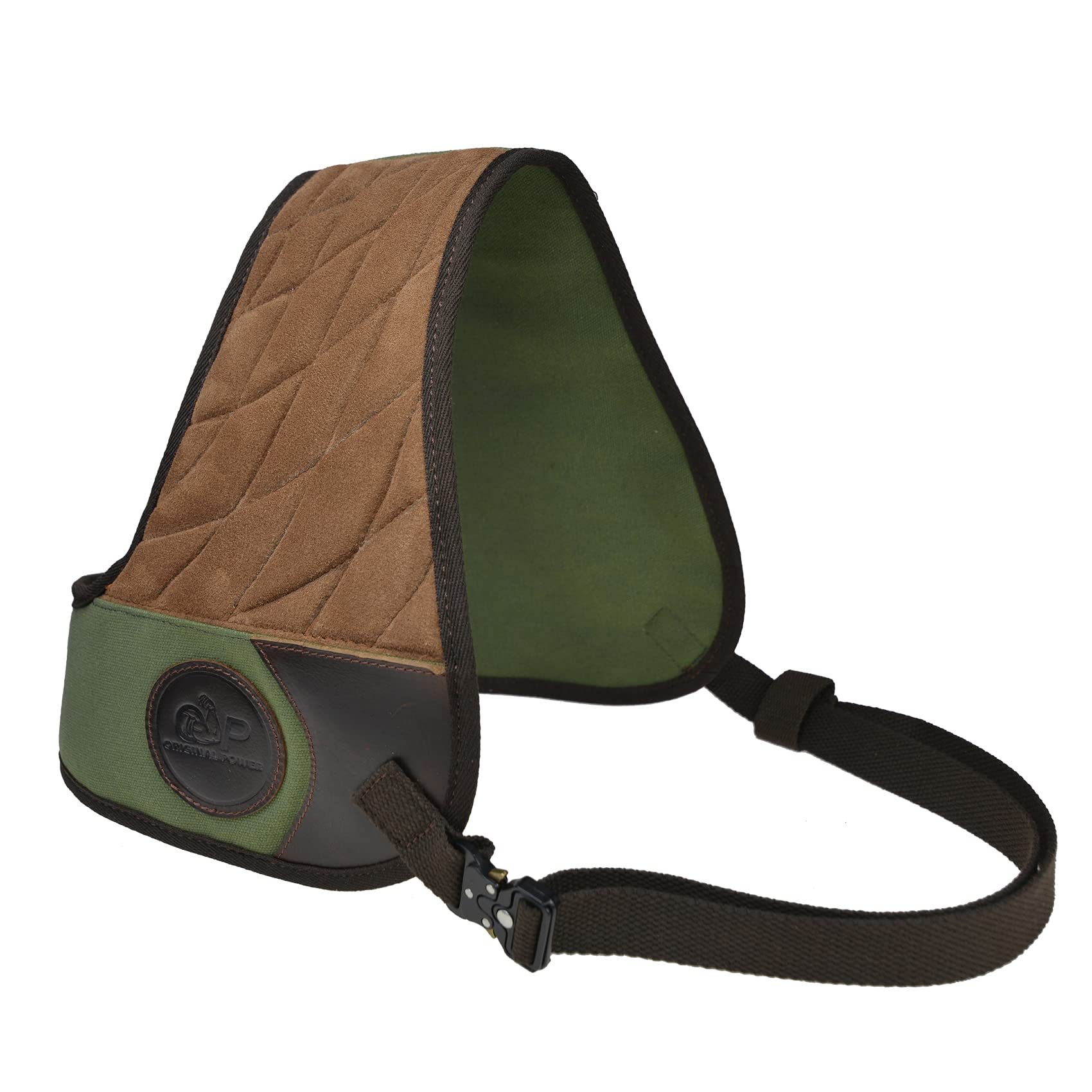 WAYNE'S DOG Leder Canvas Shooting Recoil Shields with Durable Construction, Solid Fit and Padding for Range, Shooting, Hunting (Green)