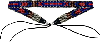Hat Band Hatbands for Men and Cowboy Women Leather Straps Beaded Bands Grey Blue Handmade in Guatemala Gray 7/8 Inches x 21