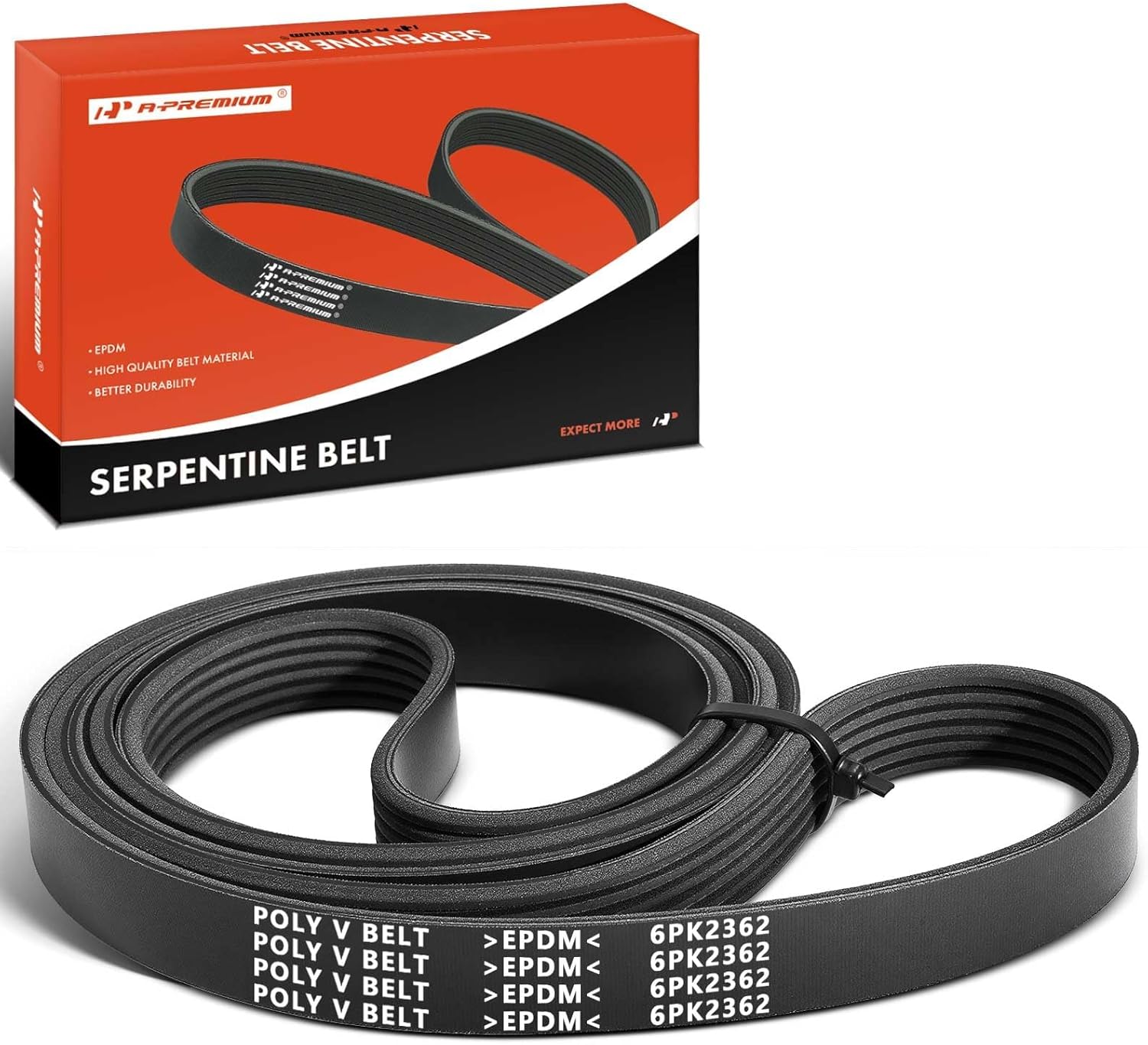 A-Premium 93.02 In K060930HD Heavy-Duty V-Ribbed Serpentine Belt Fits Chevy, GMC, Cadillac, Buick, Hummer, Mercury & Mercedes-Benz - Silverado, Suburban, Tahoe, Express, Savana, Sierra, Yukon XL 1500