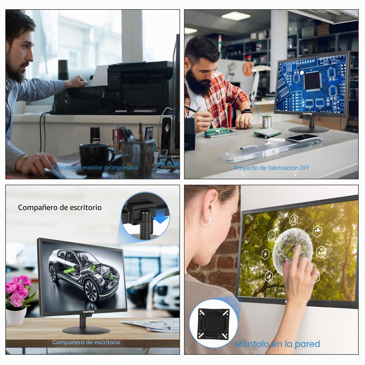 Monitor de pantalla táctil de 19 pulgadas 1440 x 900, compatible con HDMI, VGA, AV, USB, BNC, monitor táctil TFT LED capacitivo de 10 puntos para laptop, PC, Xbox, PS5/PS4, Switch POS