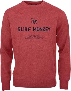DRESSED IN MUSIC PLAY WITH ME Klassisches Sweatshirt mit Rundhalsausschnitt für Herren/Damen, Bio-Baumwolle, Surf Monkey