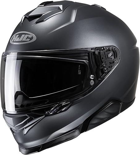 HJC i71 - Casco de motocicleta de metal natural, aprobado por DOT (Semi Flat Antracita, L)