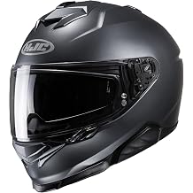HJC i71 Metal Natural Motorcycle Helmet, DOT Approved Semi Flat Anthracite, Large
