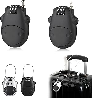 Anti-Theft Telescopic Wire Lock,Security Lock Bicycle Helmet Password Lock,High Security Telescopic Wire Rope Steel Cable Code Lock, Anti-Theft Lock 3 Digit (Black+Black)