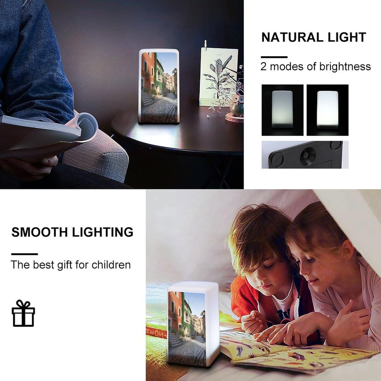 Desk Lamp for Office Home Dimmable Small Desk Lamp Street of Italy Battery Operated Lamp for Reading Study Work