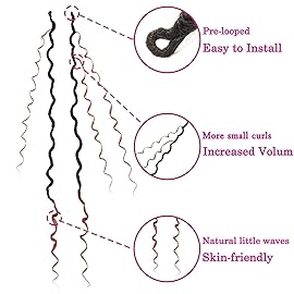 8 Packs Goddess Faux Locs Crochet Hair for Black Women, Boho Style Locs, River Locs Crochet Hair with Curly Ends (18Inch, OT350, 8Packs)