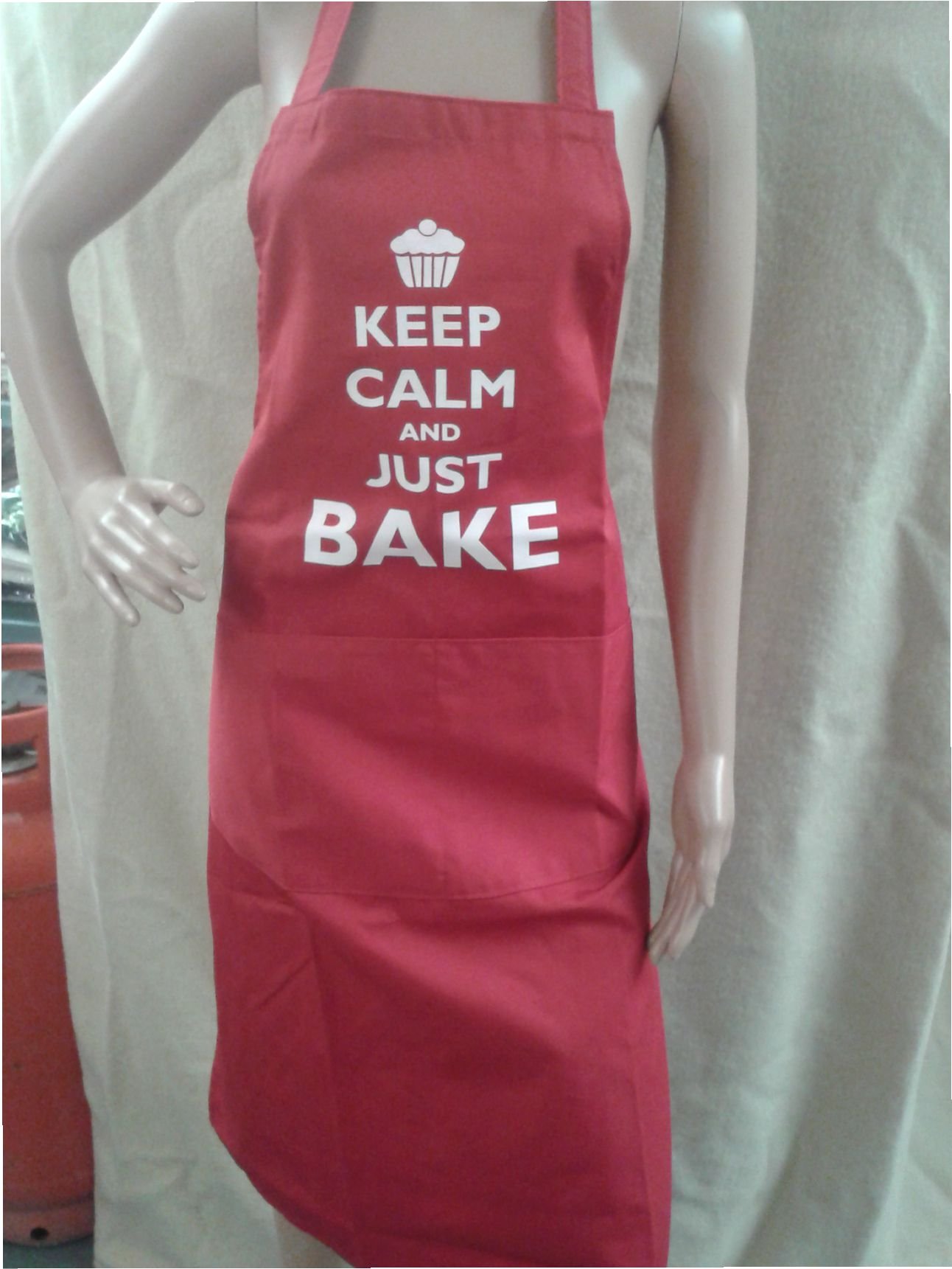 Aprons, 'Keep Calm and Just Bake!' (Red)