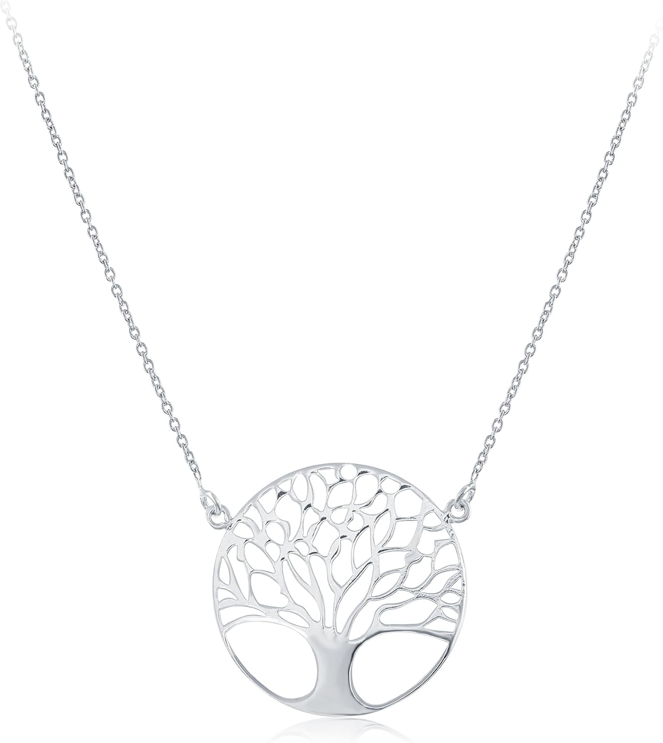 Sterling Silver 16" + 2" Extension Tree of Life Necklace