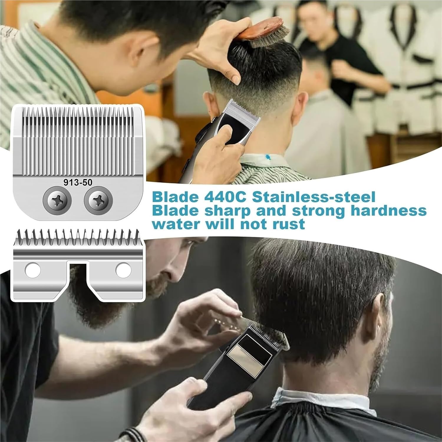 Compatible with Oster, Fast Feed 076023,Compatible for Salon, Pro Clippers 076830 91350 Adjustable Medium Blade Replace Shaver Razor Blade Assembly Electric Shaver Head,2 Pack